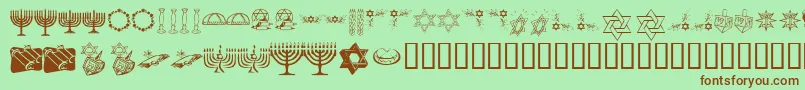 KrHappyHanukhah Font – Brown Fonts on Green Background