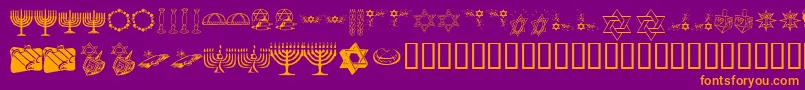 KrHappyHanukhah Font – Orange Fonts on Purple Background