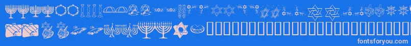 Fonte KrHappyHanukhah – fontes rosa em um fundo azul