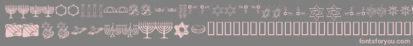 Więcej informacji o czcionce KrHappyHanukhah Czcionka KrHappyHanukhah – różowe czcionki na szarym tle