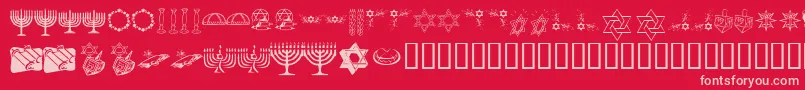 フォントKrHappyHanukhah – 赤い背景にピンクのフォント