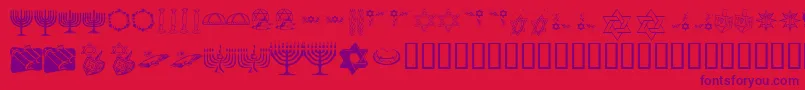 KrHappyHanukhah Font – Purple Fonts on Red Background