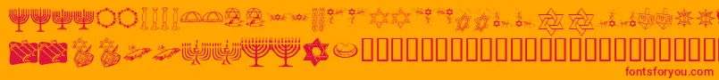 fuente KrHappyHanukhah – Fuentes Rojas Sobre Fondo Naranja