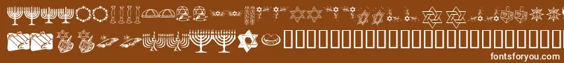 フォントKrHappyHanukhah – 茶色の背景に白い文字