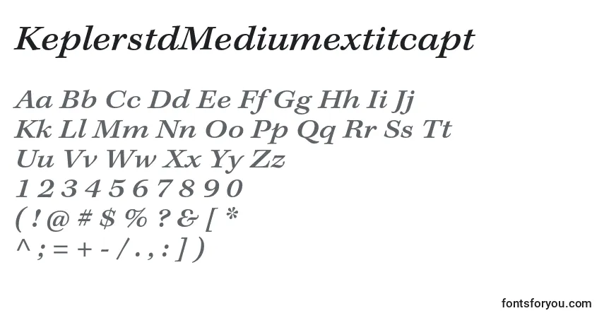 Czcionka KeplerstdMediumextitcapt – alfabet, cyfry, specjalne znaki