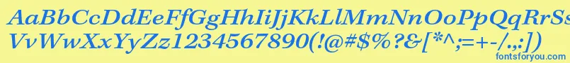 KeplerstdMediumextitcapt Font – Blue Fonts on Yellow Background