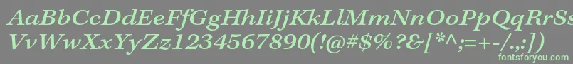 フォントKeplerstdMediumextitcapt – 灰色の背景に緑のフォント