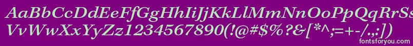 KeplerstdMediumextitcapt-fontti – vihreät fontit violetilla taustalla