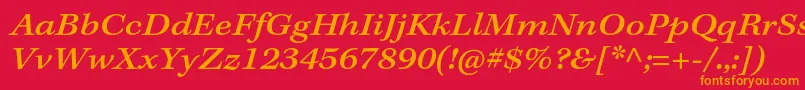 KeplerstdMediumextitcapt-fontti – oranssit fontit punaisella taustalla
