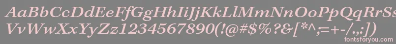 フォントKeplerstdMediumextitcapt – 灰色の背景にピンクのフォント