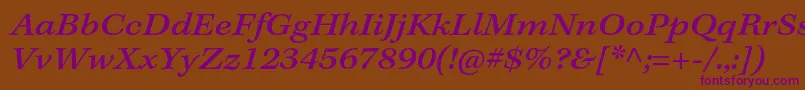 フォントKeplerstdMediumextitcapt – 紫色のフォント、茶色の背景