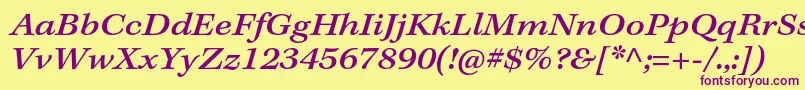 Шрифт KeplerstdMediumextitcapt – фиолетовые шрифты на жёлтом фоне