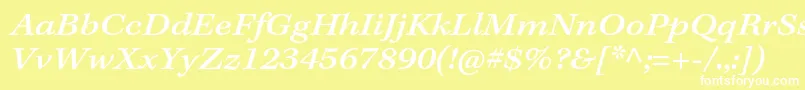 KeplerstdMediumextitcapt-fontti – valkoiset fontit keltaisella taustalla