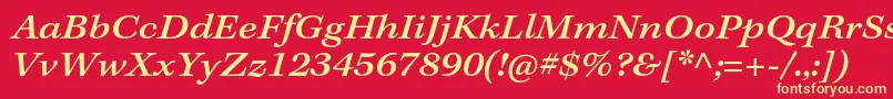 KeplerstdMediumextitcapt-Schriftart – Gelbe Schriften auf rotem Hintergrund