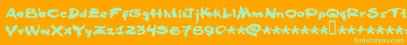 Famous Fromage Font – Green Fonts on Orange Background