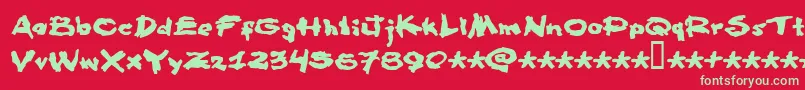 フォントFamous Fromage – 赤い背景に緑の文字