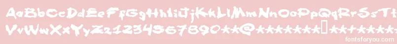 Police Famous Fromage – polices blanches sur fond rose