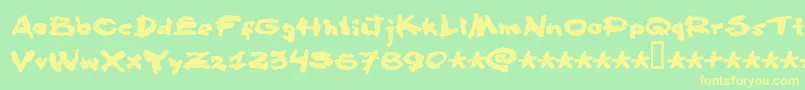フォントFamous Fromage – 黄色の文字が緑の背景にあります