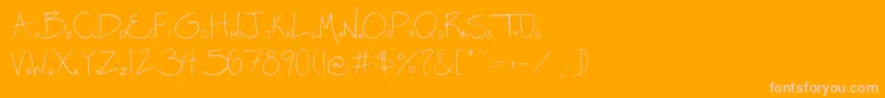 MissDiikaeSHandwritingByDiikae-Schriftart – Rosa Schriften auf orangefarbenem Hintergrund