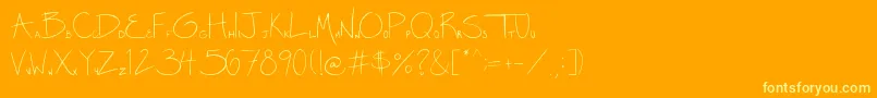 MissDiikaeSHandwritingByDiikae-Schriftart – Gelbe Schriften auf orangefarbenem Hintergrund