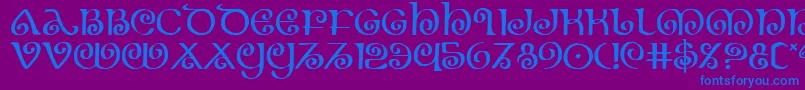 Theshire-Schriftart – Blaue Schriften auf violettem Hintergrund