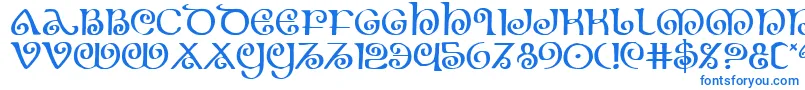 Шрифт Theshire – синие шрифты на белом фоне