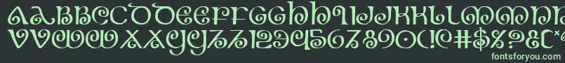 フォントTheshire – 黒い背景に緑の文字