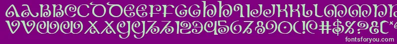 Theshire-Schriftart – Grüne Schriften auf violettem Hintergrund