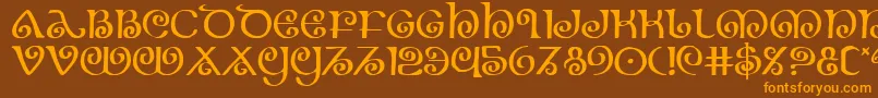 Шрифт Theshire – оранжевые шрифты на коричневом фоне