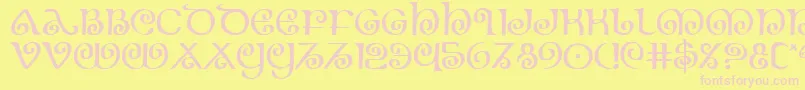 Theshire Font – Pink Fonts on Yellow Background