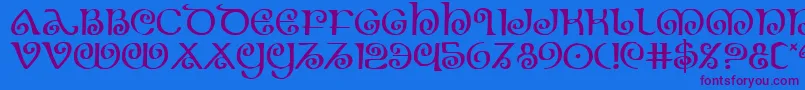 Theshire Font – Purple Fonts on Blue Background