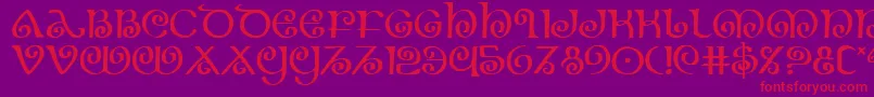 フォントTheshire – 紫の背景に赤い文字