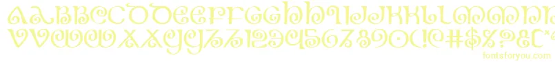 フォントTheshire – 白い背景に黄色の文字