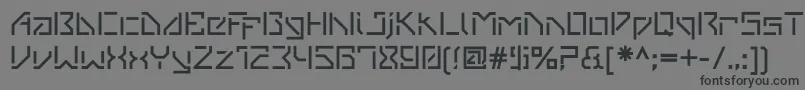 フォントVanbergerStencil – 黒い文字の灰色の背景