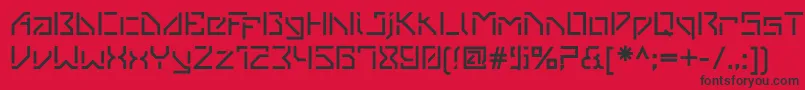 Czcionka VanbergerStencil – czarne czcionki na czerwonym tle