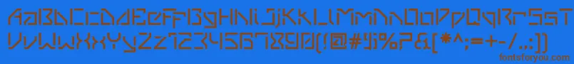 Czcionka VanbergerStencil – brązowe czcionki na niebieskim tle