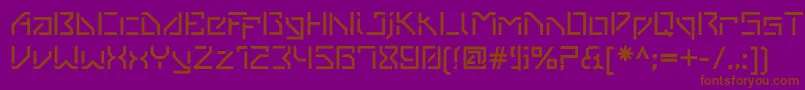 VanbergerStencil Font – Brown Fonts on Purple Background