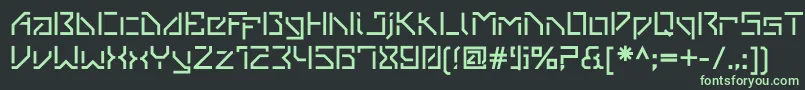 Czcionka VanbergerStencil – zielone czcionki na czarnym tle
