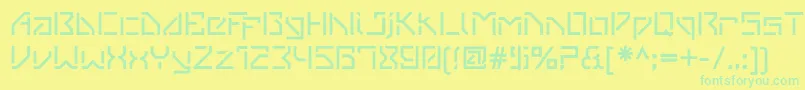 VanbergerStencil Font – Green Fonts on Yellow Background