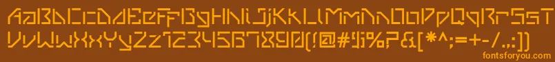 Czcionka VanbergerStencil – pomarańczowe czcionki na brązowym tle