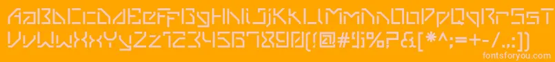 フォントVanbergerStencil – オレンジの背景にピンクのフォント