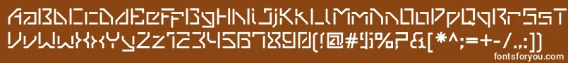フォントVanbergerStencil – 茶色の背景に白い文字