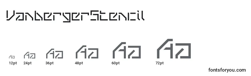 VanbergerStencil Font Sizes