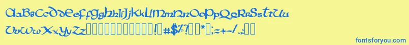 PentagramsAurra Font – Blue Fonts on Yellow Background