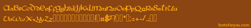 PentagramsAurra Font – Orange Fonts on Brown Background