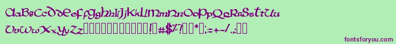 PentagramsAurra Font – Purple Fonts on Green Background