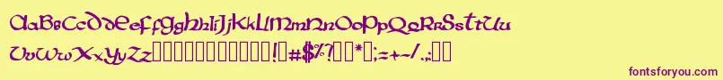 PentagramsAurra Font – Purple Fonts on Yellow Background