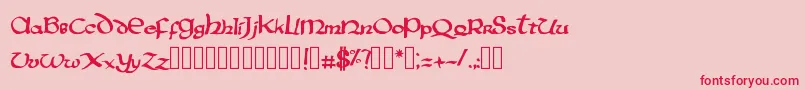 PentagramsAurra Font – Red Fonts on Pink Background