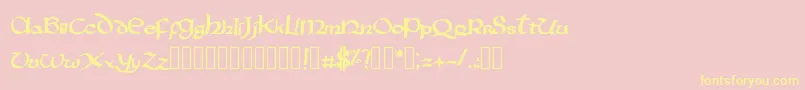 PentagramsAurra Font – Yellow Fonts on Pink Background