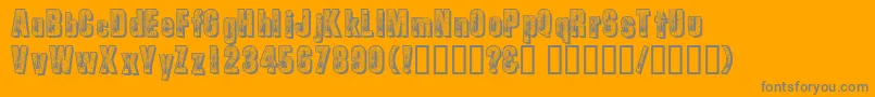 Weitere Informationen zur Spiderman-Schriftart Spiderman-Schriftart – Graue Schriften auf orangefarbenem Hintergrund